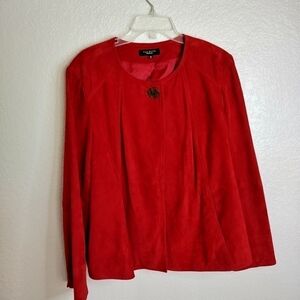 Talbots Jacket Women Suede Leather Long Sleeve Top Button Coat Party Cruise sz20
